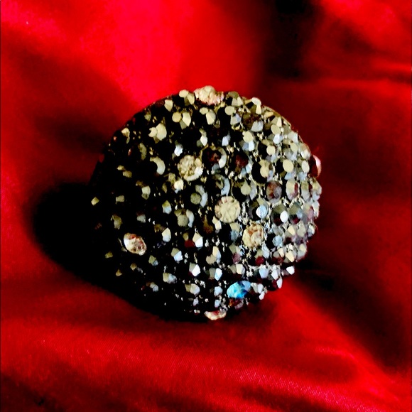 Large Metal Disco Planet Meteor Aurora Borealis Statement Ring circa 1970 - Picture 2 of 7